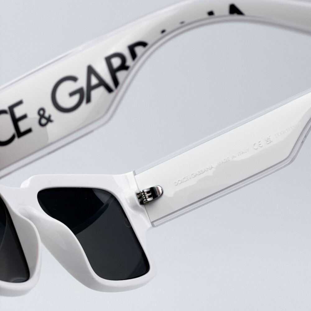 D&G DG6184 331287 BRAND NEW Sunglasses White Dark Grey Square Unisex - Picture 9 of 11